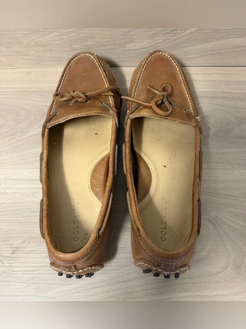 Cole Haan Driving Moc Shoes Mens Size 9.5 M Brown Leather Loafers Slip On 13215